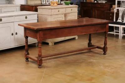 French Louis XVI Period 1790s Farm Table with Sliding Panels and Carved Heart