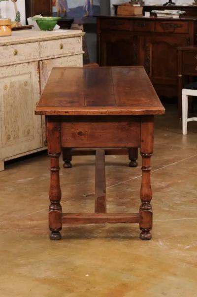 French Louis XVI Period 1790s Farm Table with Sliding Panels and Carved Heart