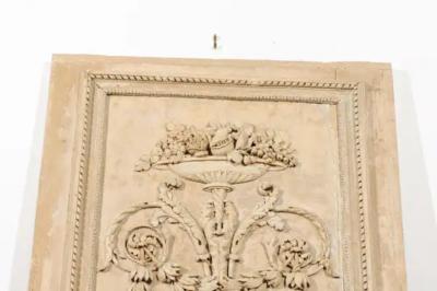 French Louis XVI Period 1790s Painted Wood Trumeau Mirror with Scrollwork Motifs