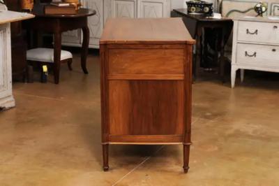 French Louis XVI Period 1790s Walnut Three Drawer Commode with Fluted Side Posts