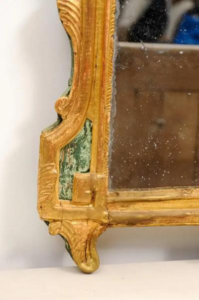 French Louis XVI Period 18th Century Gilded Mirror with Carved Musical Allegory