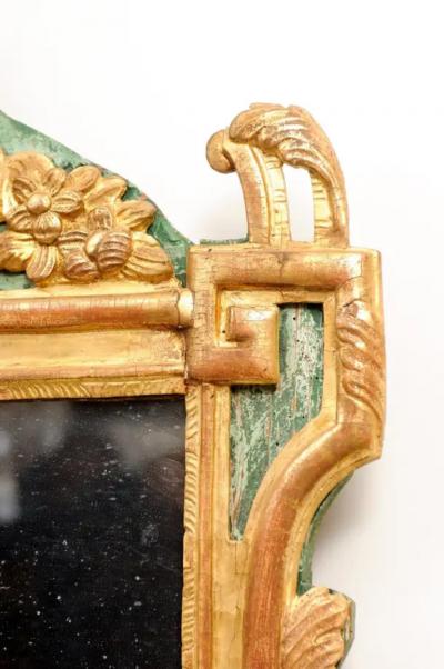 French Louis XVI Period 18th Century Gilded Mirror with Carved Musical Allegory