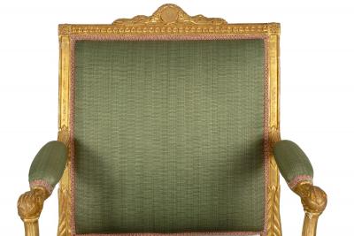 French Louis XVI Period Carved Giltwood Arm Chair Fauteuil ca 1775