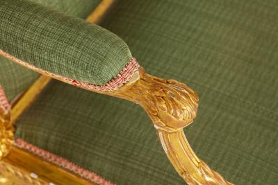 French Louis XVI Period Carved Giltwood Arm Chair Fauteuil ca 1775