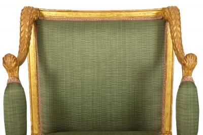 French Louis XVI Period Carved Giltwood Arm Chair Fauteuil ca 1775