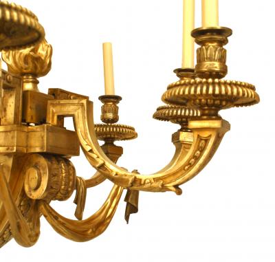 French Louis XVI Style 19th Cent Bronze Dore 12 Arm Chandelier