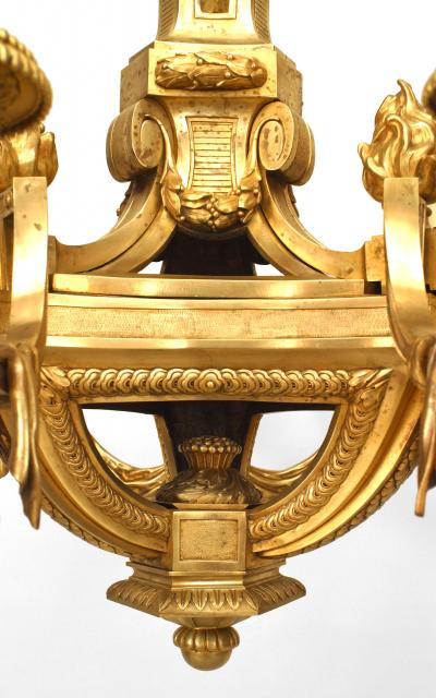 French Louis XVI Style 19th Cent Bronze Dore 12 Arm Chandelier