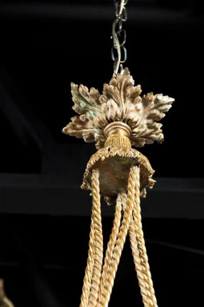 French Louis XVI Style 19th Century Bronze Three Light Chandelier with Torch