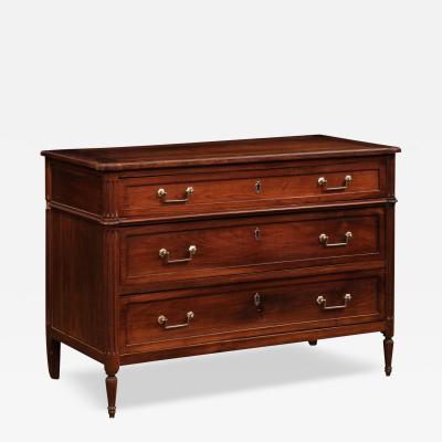 French Louis XVI Style 19th Century Cherry Three Drawer Commode with Fluting