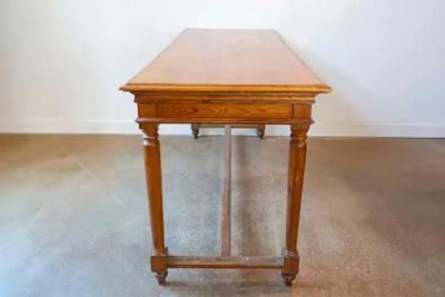 French Louis XVI Style 20th Century French High Bar Pine Table