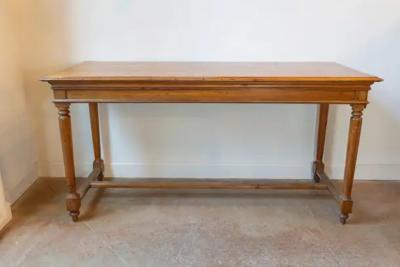 French Louis XVI Style 20th Century French High Bar Pine Table