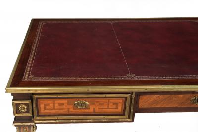 French Louis XVI Style Antique Bureau Plat Writing Desk circa 1880