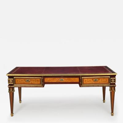 French Louis XVI Style Antique Bureau Plat Writing Desk circa 1880