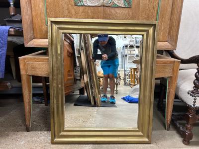 French Louis XVI Style Brass Mirror