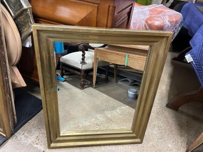 French Louis XVI Style Brass Mirror