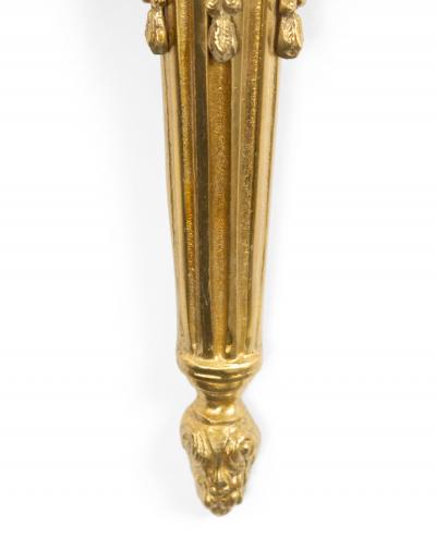 French Louis XVI Style Brass Wall Sconces