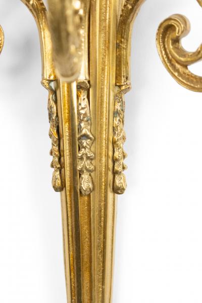 French Louis XVI Style Brass Wall Sconces