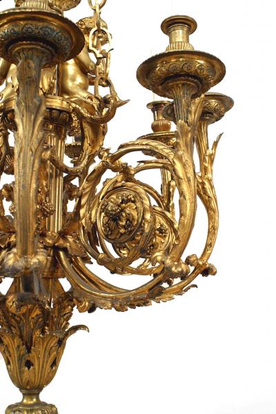 French Louis XVI Style Bronze Dore Chandelier