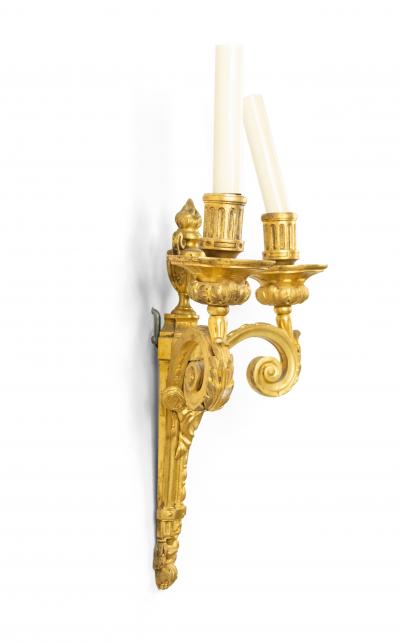 French Louis XVI Style Bronze Dore Cupid Wall Sconce