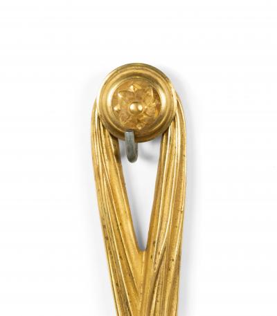 French Louis XVI Style Bronze Dore Tassel Wall Sconces