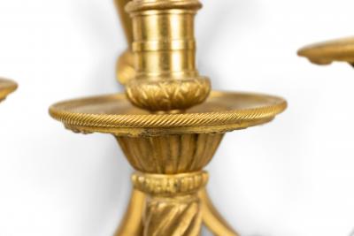 French Louis XVI Style Bronze Dore Tassel Wall Sconces