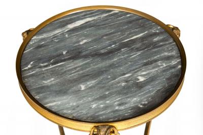 French Louis XVI Style Bronze and Marble Two Tier Table Gueridon