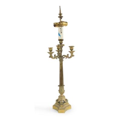 French Louis XVI Style Candelabra Table Lamps