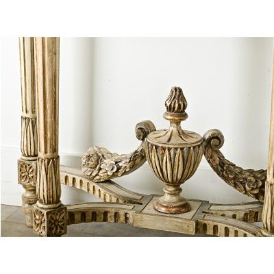 French Louis XVI Style Carved Demilune Console