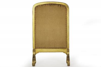 French Louis XVI Style Carved Giltwood Fire Screen c 1900