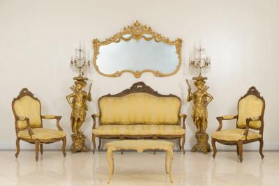 French Louis XVI Style Carved Giltwood Wall Mirror
