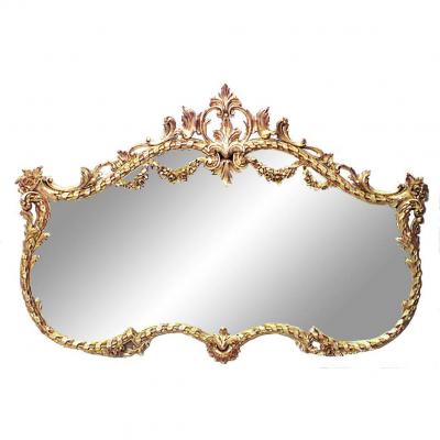 French Louis XVI Style Carved Giltwood Wall Mirror