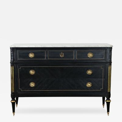 French Louis XVI Style Ebonized Commode