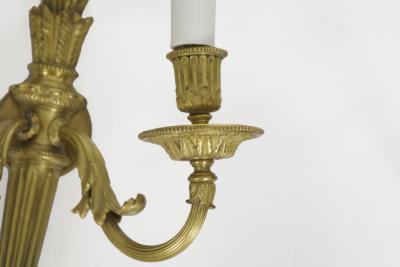 French Louis XVI Style Gilt Bronze Two Light Wall Sconce
