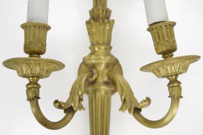 French Louis XVI Style Gilt Bronze Two Light Wall Sconce