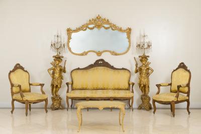 French Louis XVI Style Gilt Carved Wall Mirror