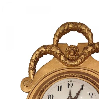 French Louis XVI Style Gilt Wall Clock