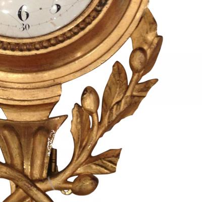 French Louis XVI Style Gilt Wall Clock