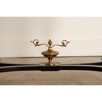 French Louis XVI Style Inlay Ebonized Game Table