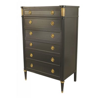 French Louis XVI Style Jansen Ebonized Chest