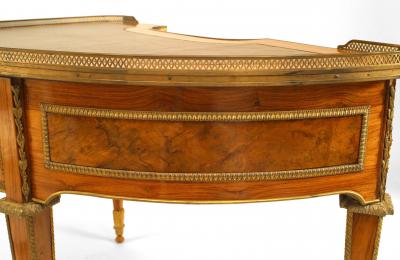 French Louis XVI Style Kingwood Demilune Desk