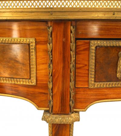 French Louis XVI Style Kingwood Demilune Desk
