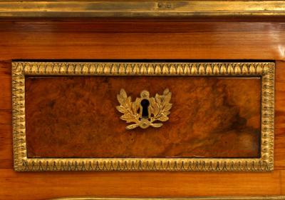 French Louis XVI Style Kingwood Demilune Desk