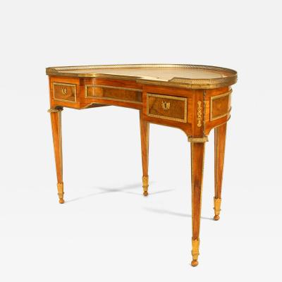 French Louis XVI Style Kingwood Demilune Desk