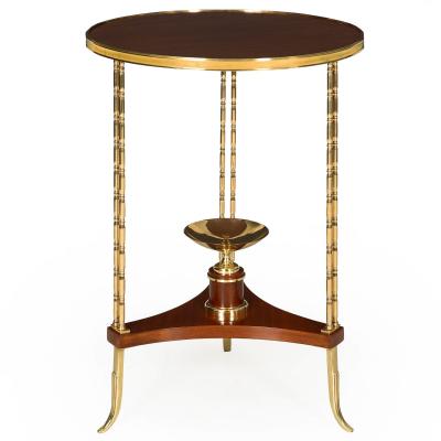 French Louis XVI Style Mahogany Bronze Gueridon Side Table