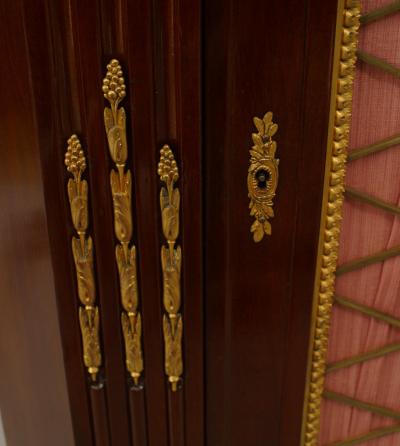 French Louis XVI Style Mahogany Corner Cabinet