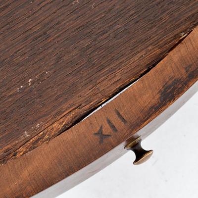 French Louis XVI Style Mahogany Marble Top Bouillotte Table