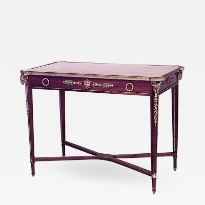 French Louis XVI Style Mahogany Table Desk