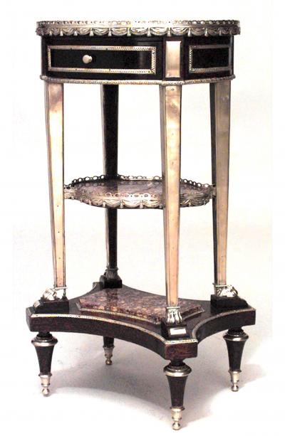 French Louis XVI Style Mahogany Three Tier Table