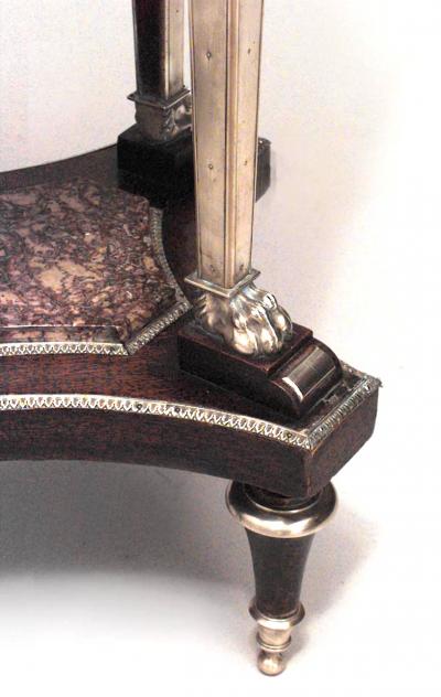 French Louis XVI Style Mahogany Three Tier Table