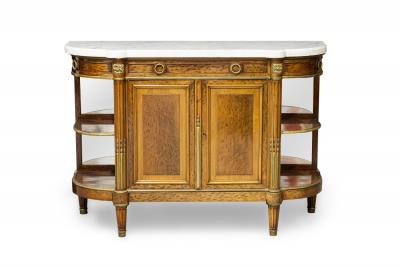 French Louis XVI Style Mahogany and Brass Server Cabinet